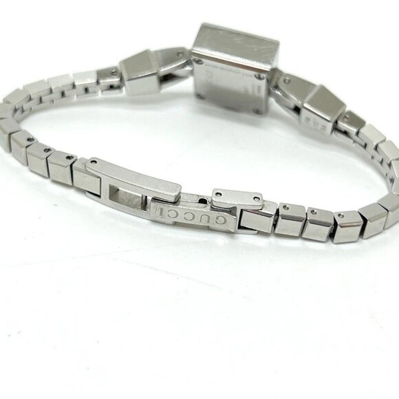 GUCCI 102 G Mini Square Chain quartz Wristwatch SS Silver main image 7